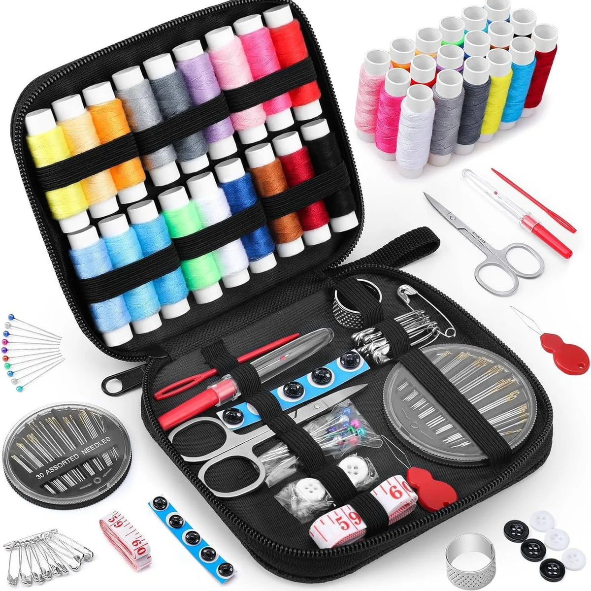 Portable Travel Sewing Kit with Storage Box