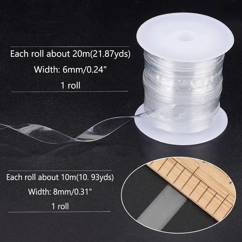 Clear Elastic Strap, 2 Rolls