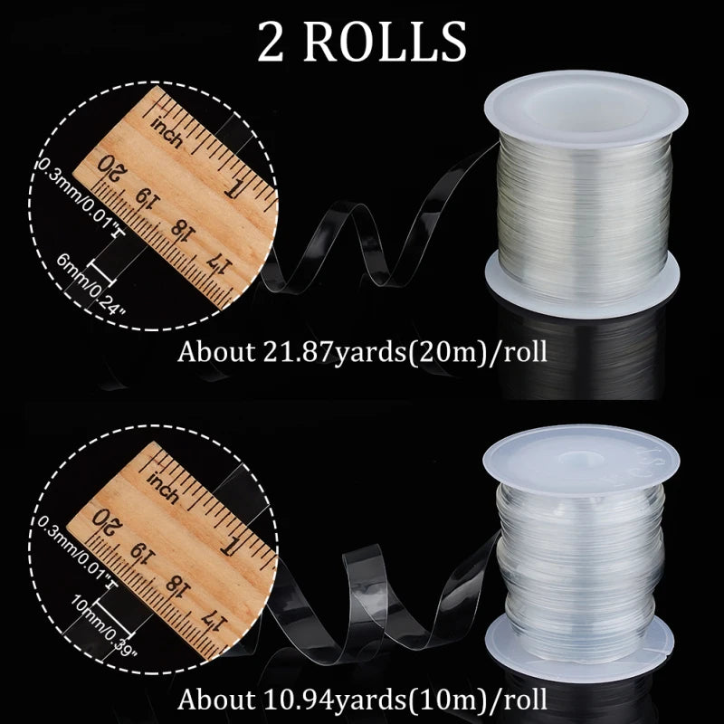 Clear Elastic Strap, 2 Rolls