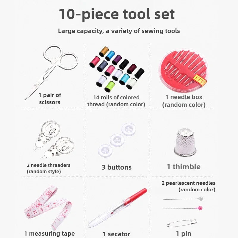 Portable Travel Sewing Kit with Storage Box
