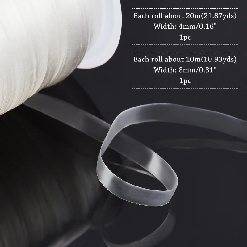 Clear Elastic Strap, 2 Rolls