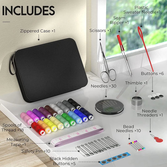 Portable Travel Sewing Kit with Storage Box